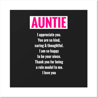 Auntie: Thoughtful Gifts for Aunties Posters and Art